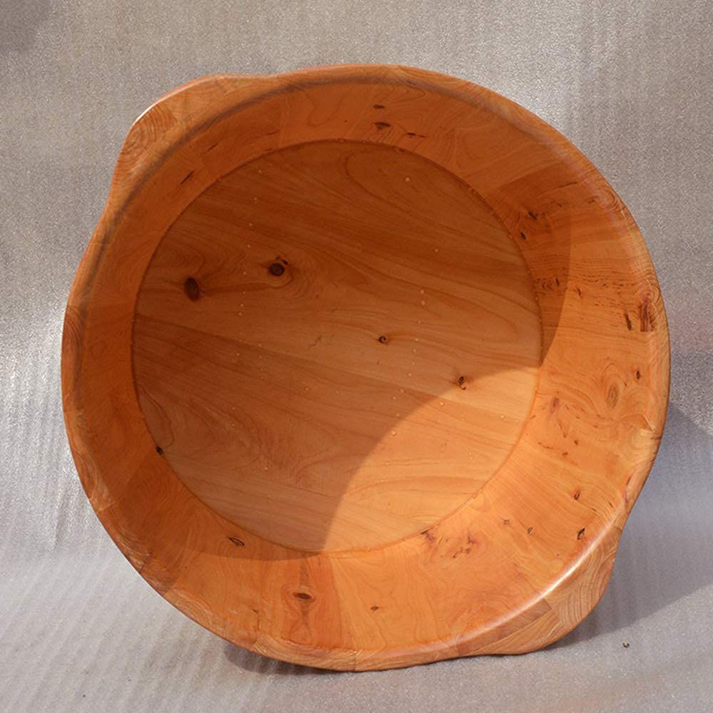 Natürlicher Holz-Fußbadeimer, elektrisches Fußmassagegerät, tragbar, binaural, Fußbadeschüssel, mit Deckel mit Massagegerät, Pediküre-Wanne, Spa-Massage-Fußeimer, ältere Menschen, Kinder, Badezimmer,