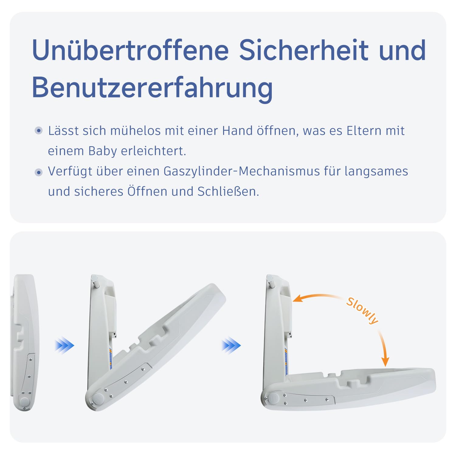 AIKE Kommerzielle Babywickelstation, Horizontal Wandmontiert Klappbar, CPC-konform, (Grauweiß)