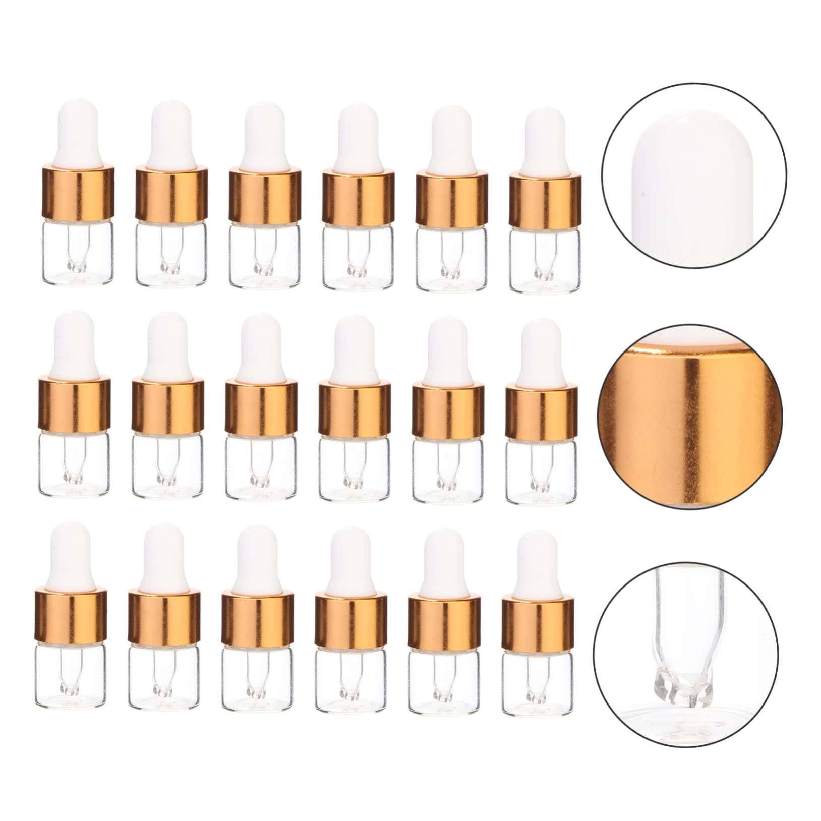 Beavorty 100 Stück 1ml Tropfflaschen aus Glas mit Pipette Wiederbefüllbare Flaschen Leicht Tragbar für Ätherische Öle Familie und Reisen