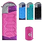 oaskys Camping Sleeping Bag - 3 Season Warm & Cool Weather - Summer Spring Fall Lightweight Waterproof for Adults Kids - Camping Gear Equipment, Traveling, and Outdoors