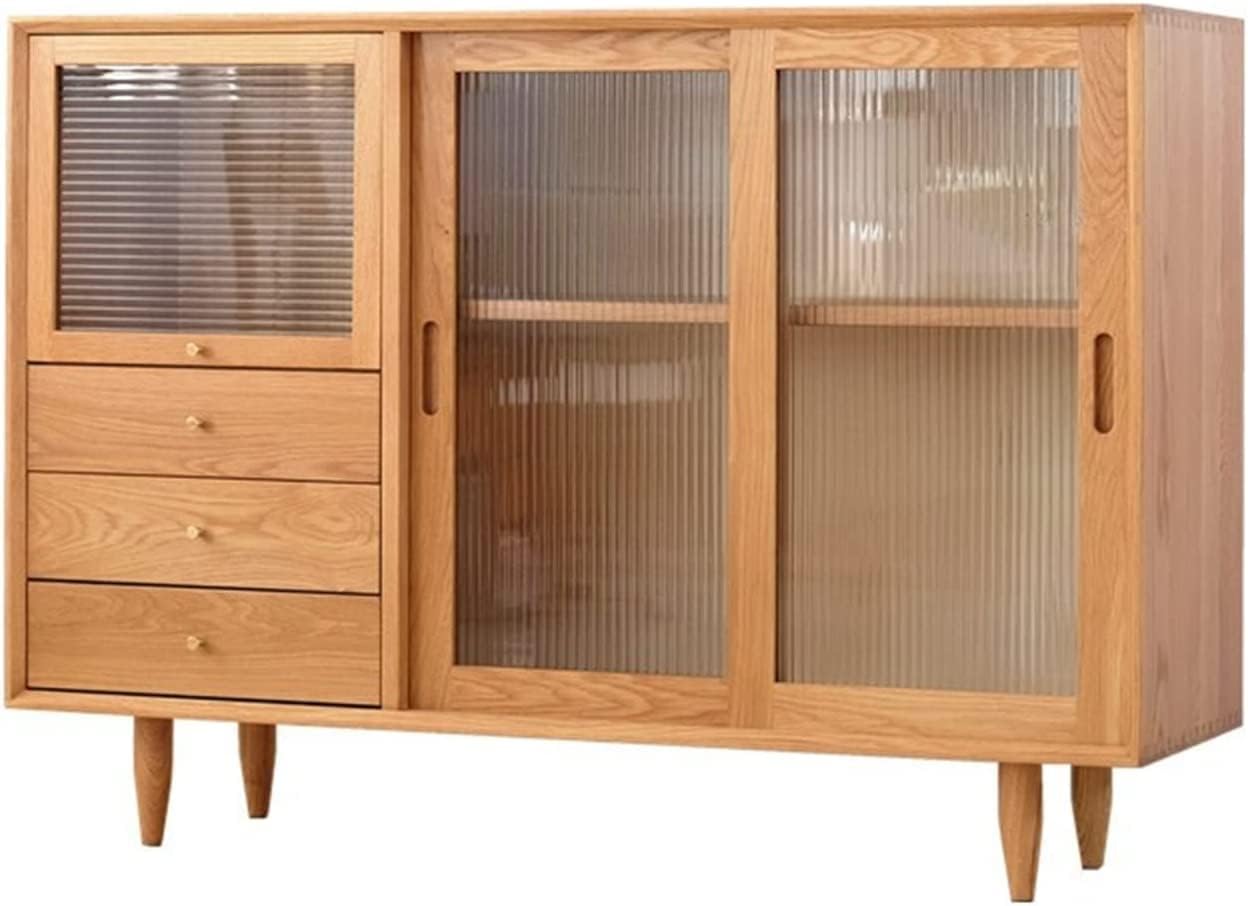 ACIYD Luxury Buffet Sideboard Bar Cabinet with Storage, Buffet Sideboard, Wood Storage Cabinet, Console Table with Storage Shelf, 3 Drawers and Cabinets