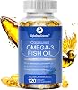 Premium Omega 3 Fish Oil Max Strength 3600mg Boost Heart Health, Brain Function, and Joint Mobility High EPA 1296mg & DHA 864mg Essential Fatty Acids for Optimal Wellness