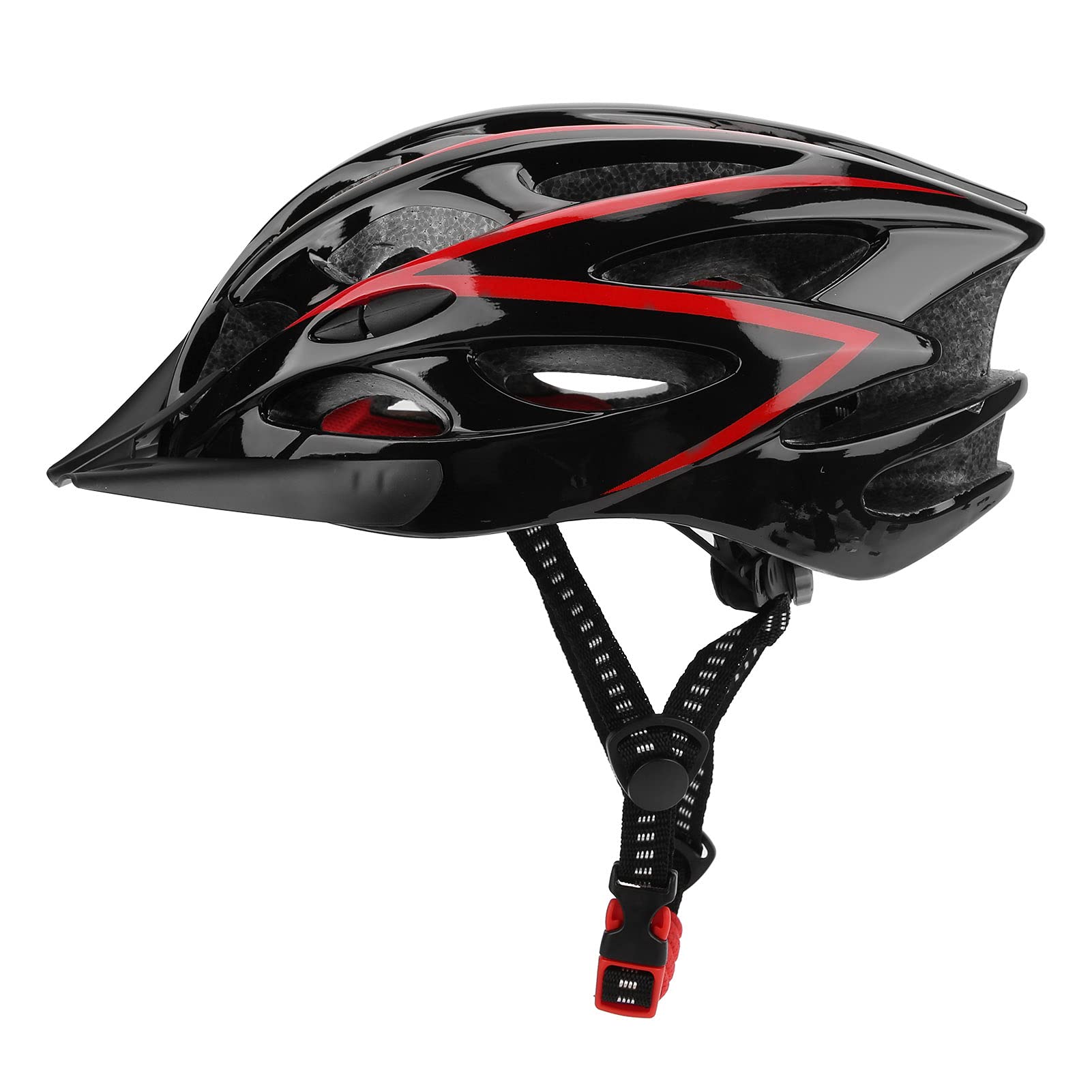 Fahrradhelm, Ultraleicht-Fahrradhelm Verstellbarer Fahrradhelm für Erwachsene Modischer Fahrradhelm Geeignet für Herren Damen(Schwarz Rot) Fahrradschutz Sport & Freizeit