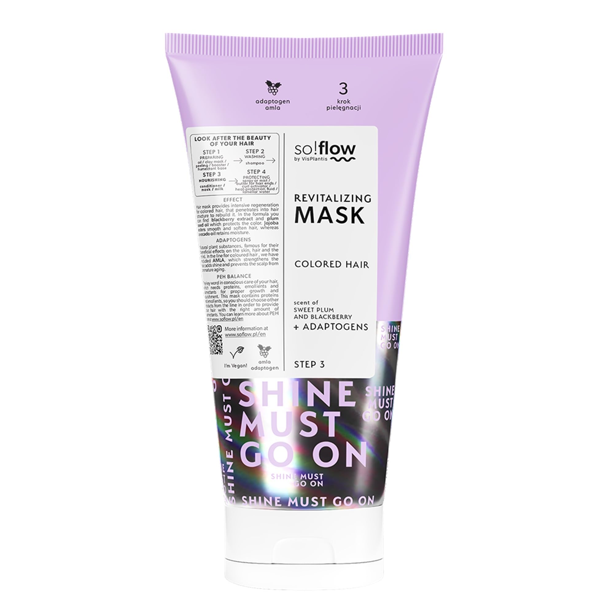 Revitalizing Hair Treatment Mask For Coloured Hair - Intensive Colour Protection Mask For Damaged Hair With Plum & Blackberry Extract, Jojoba & Avocado Oils - 20-minute Deep Conditioning Treatment
