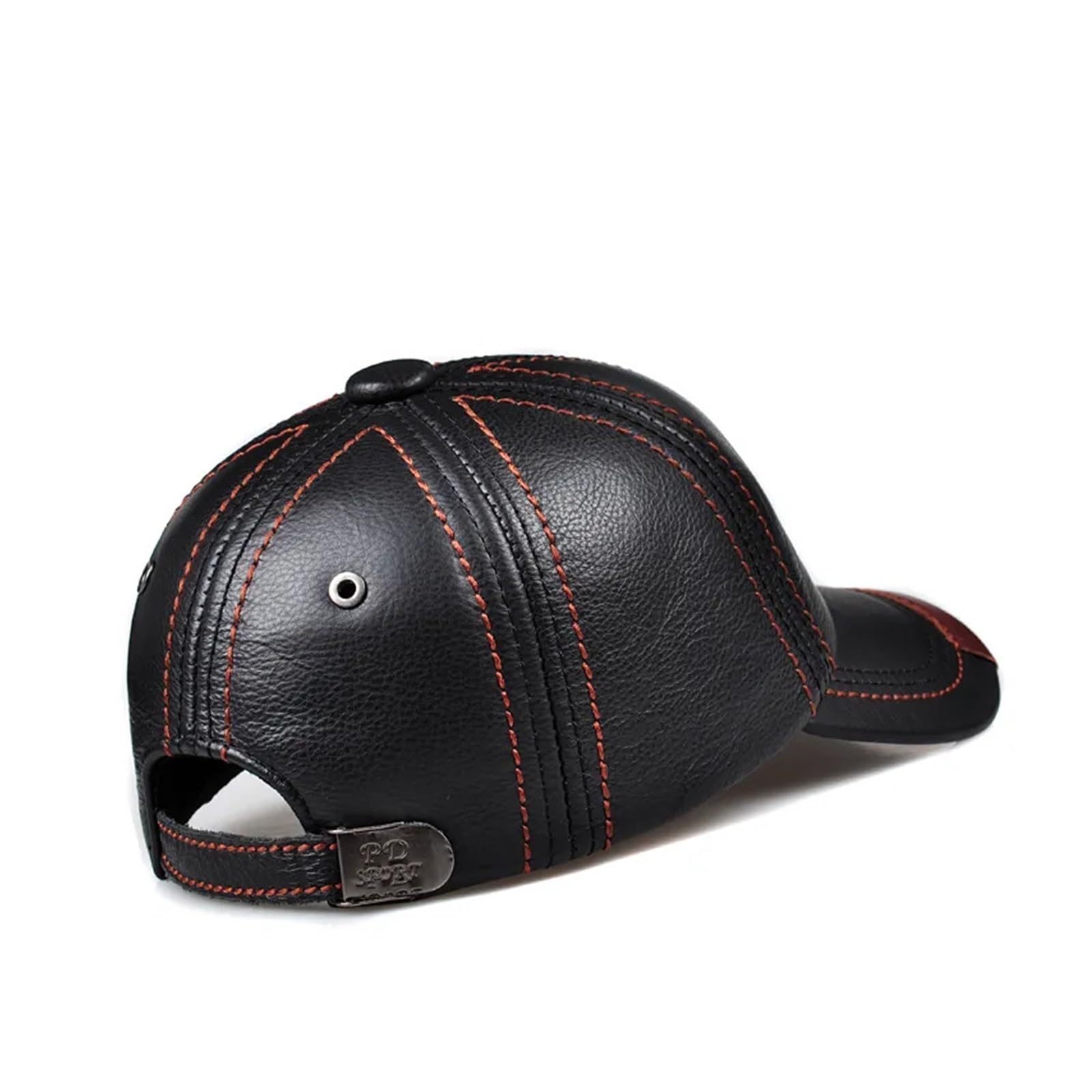 Gorra de béisbol de Cuero Genuino for Hombre, Sombrero de Piel de Vaca Negra, Ajustable for Hombre, Gorras con Visera de Cuero Real for Otoño e Invierno
