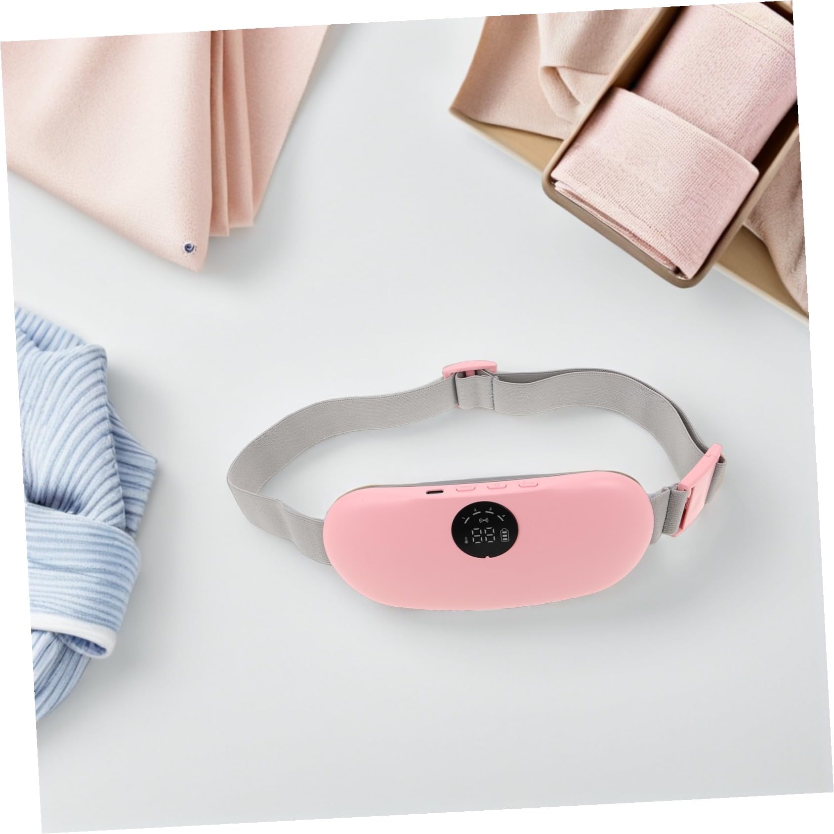 Calentador Portátil Material de Silicona y Abs Masajeador Uterino con Tecnología de Calentamiento Rápido Diseño Ligero y Delgado para Aliviar el Menstrual en Abdomen y Espalda