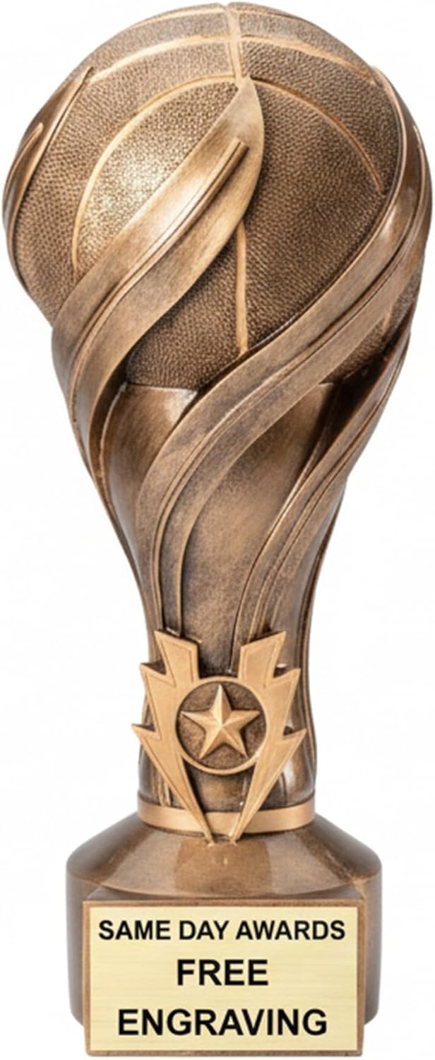 Premium Laurel Basketball Trophy 7.5" Custom Engraved Award for Tournaments Championships MVP League Tournament and Player and Coach Recognition