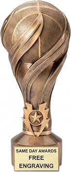 Premium Laurel Basketball Trophy, 7.5" | Free Engraving, 7.5 Inches, Resin Award, Unisex, For Tournaments, MVP, Championship, Coach & Player Recognition