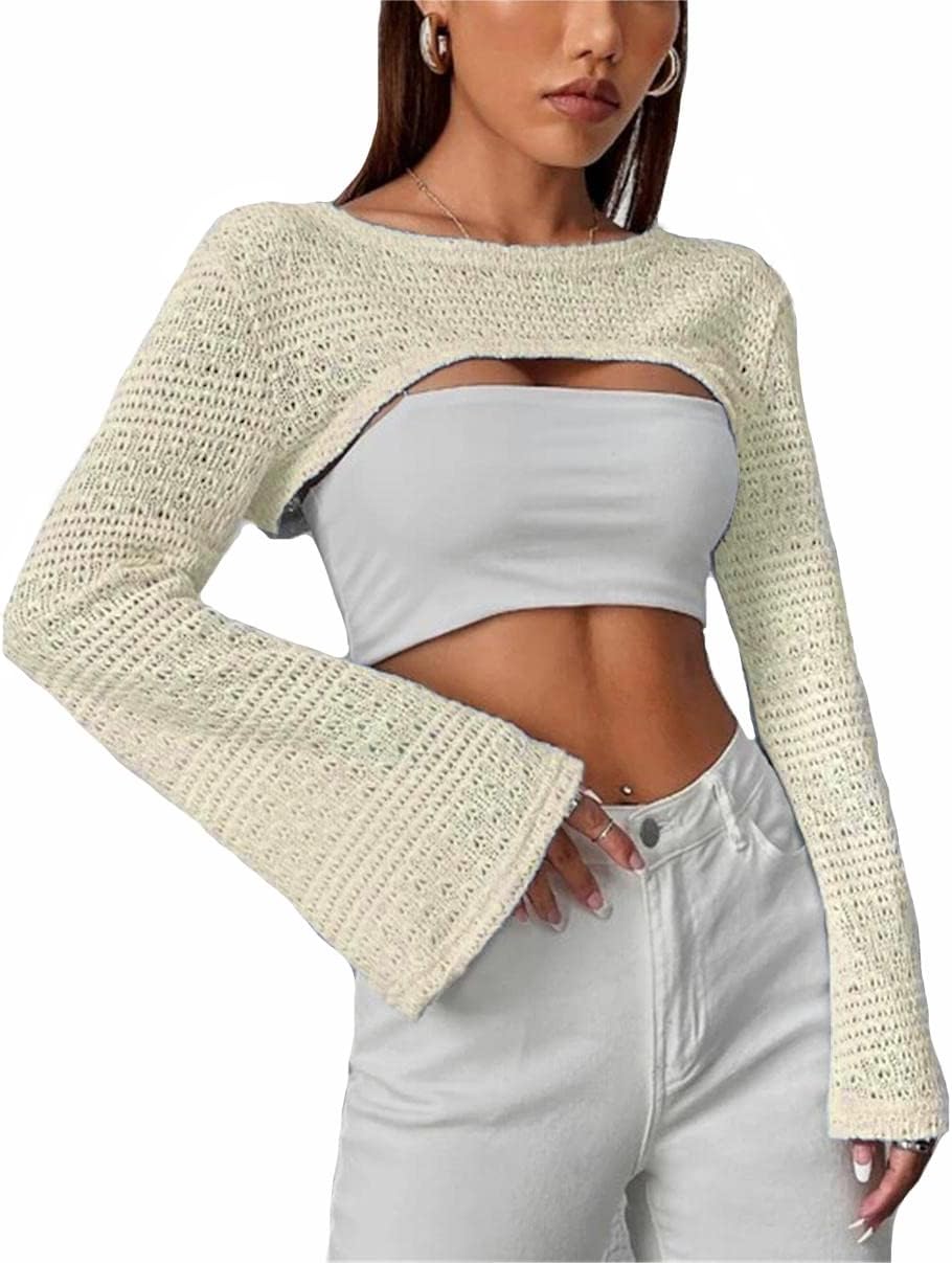flounce sleeve colorblock smock top