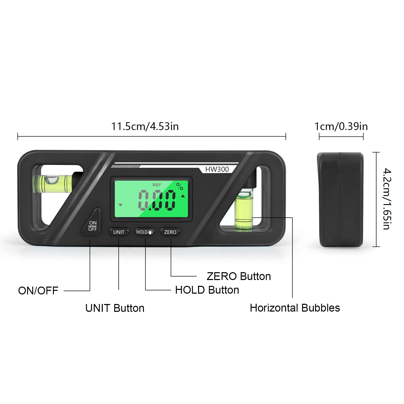 Digital Level Inclinometer and Protractor with Large LED Backlight Display & Magnetized Base