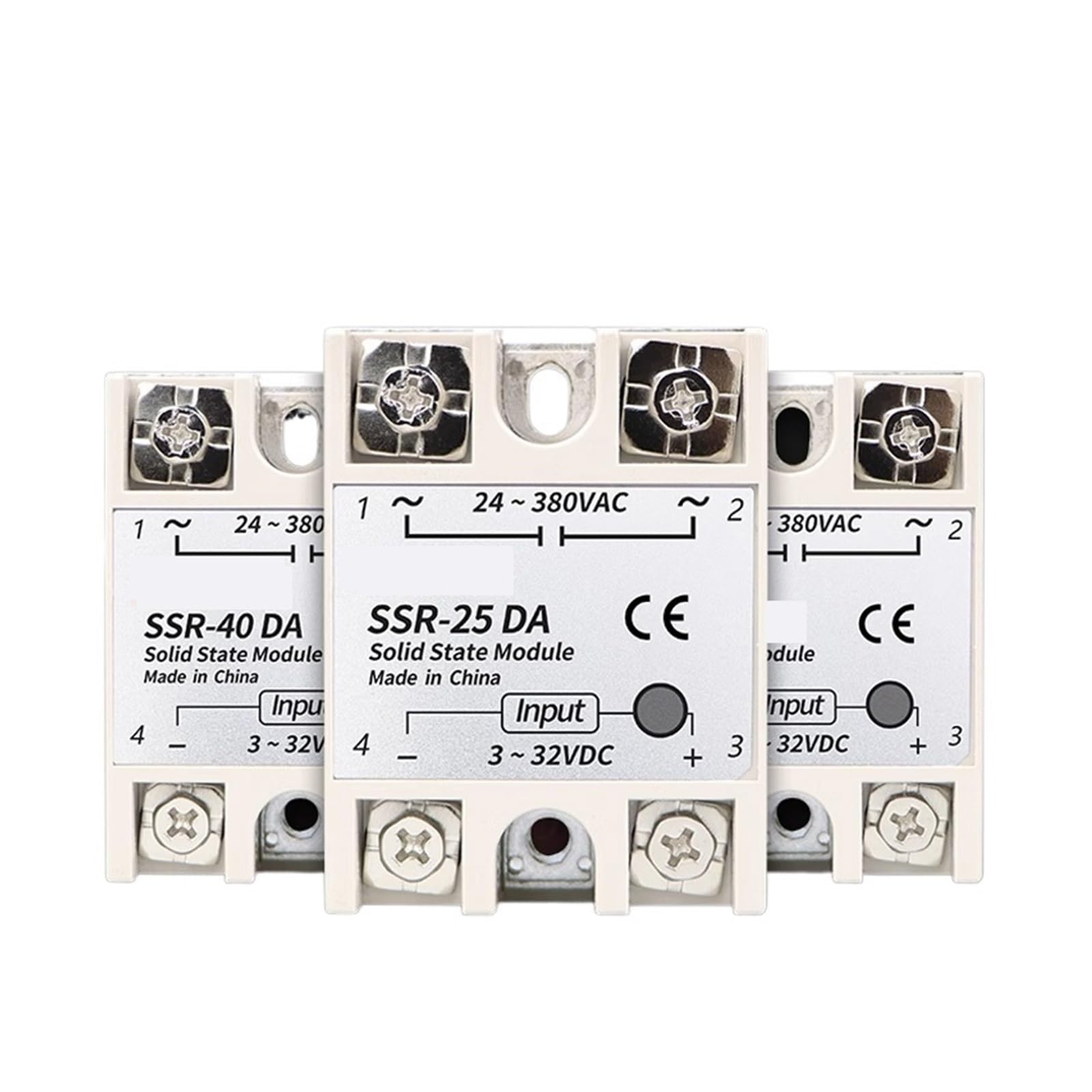 10A SSR 25A Solid State Relay 40A Output 3-32VDC 24-480VAC 220V Single Phase DC to AC 40A Relay SSR HeatSink SSR 40DA((DC Controls DC) DD,Heat Sink)