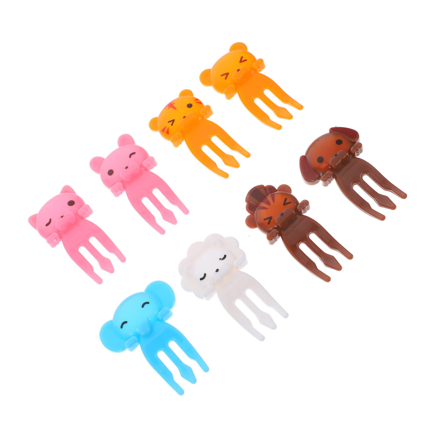 MUCKLILY Boys and Girls Lunch Box Forks 8pcs Animal Food Picks Plastic Forks Great for Party
