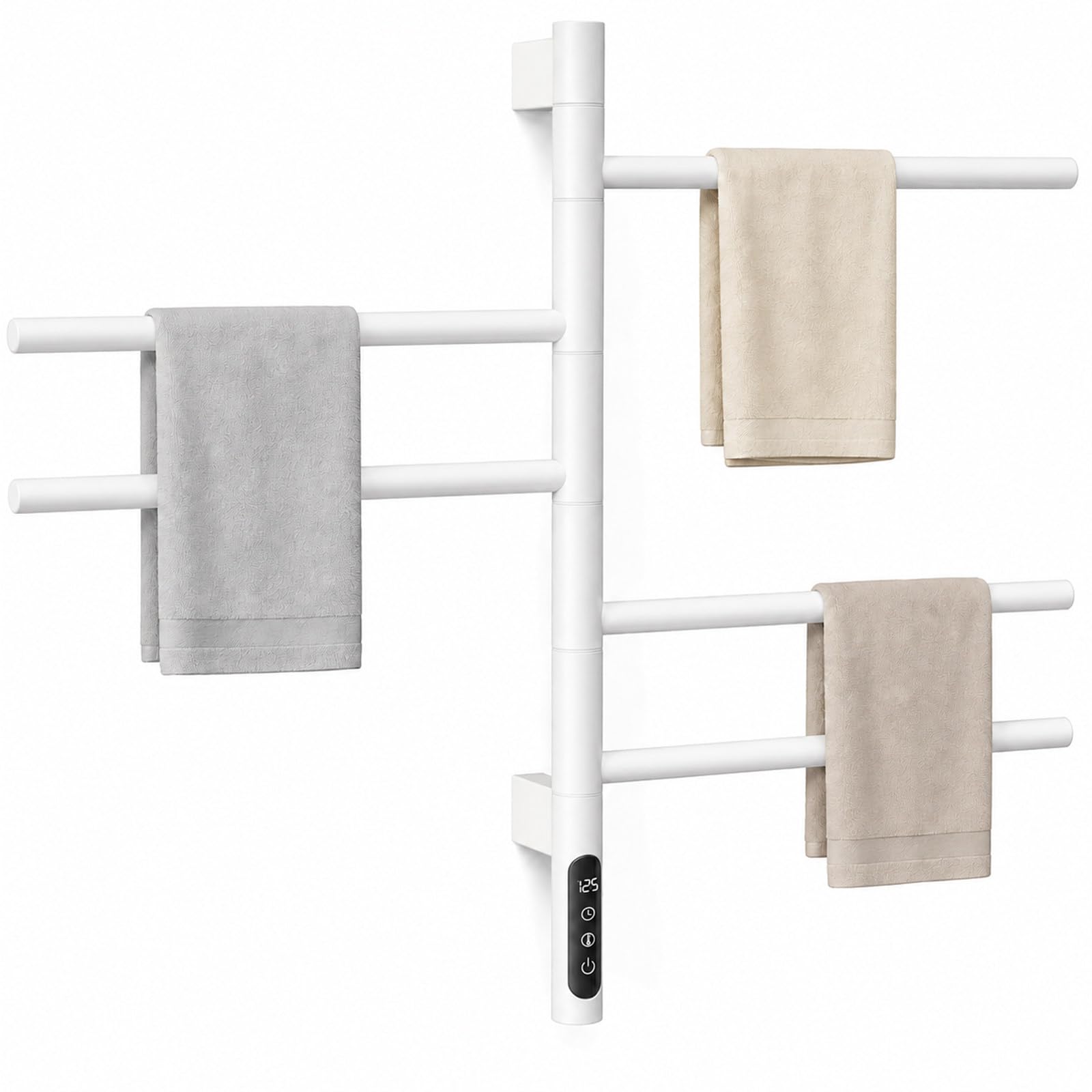 BANGBANGJI Timer Smart, Scaldasalviette Elettrico per Bagno Moderno White