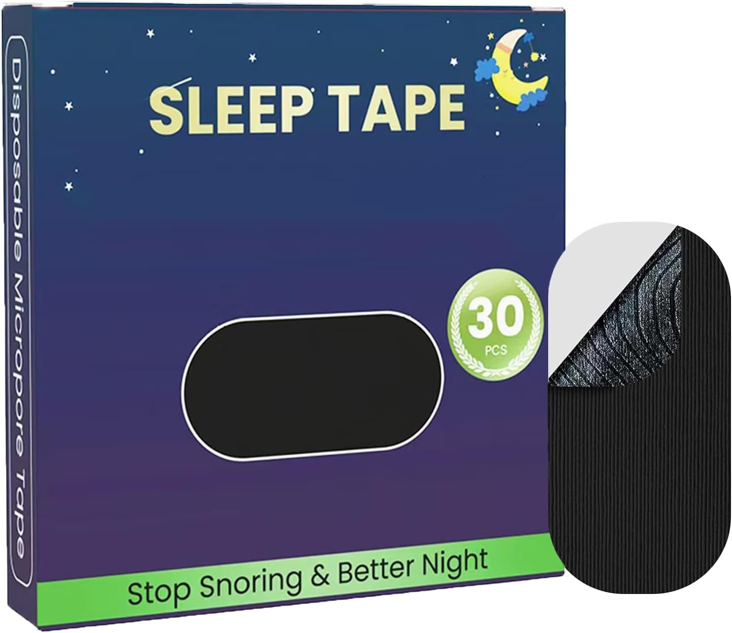 30 Pcs Black Tapes Hypoallergenic Painless Removal