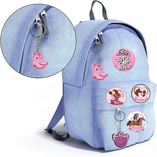 Miniatura 7 de Yrmysrx 100 piezas de suministros de fiesta de vaquera occidental, incluyen pulseras de palmada, llavero, tatuajes temporales, calcomanías, bolsas