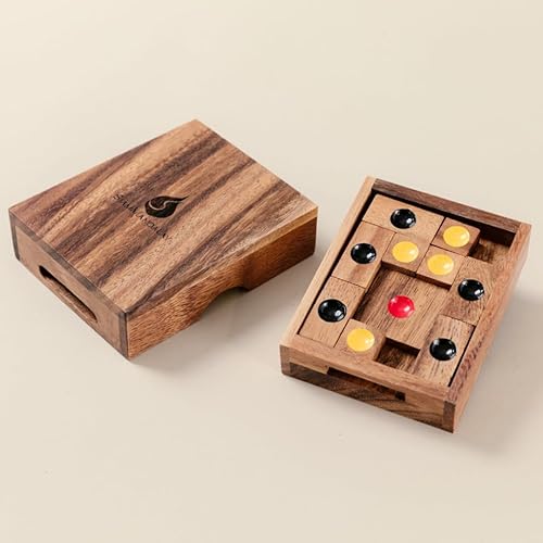 Miniatura 2 de Setting Sun: rompecabezas de bloques deslizantes STEM, también conocido como Huarong Dao o Klotski de SiamMandalay con caja de regalo SM (en la