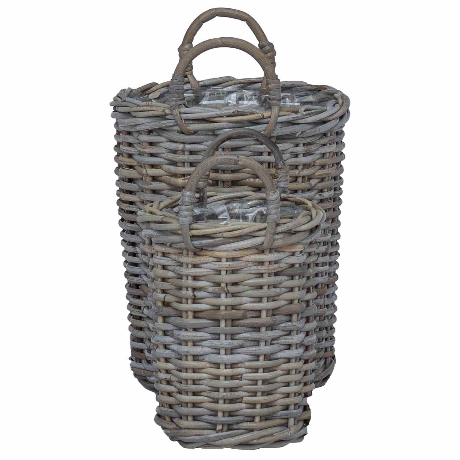 Cesto per Piante con archiviazione 2 PCS Grigio Rattan Kubu, Casa e Giardino,Arredo,Cesti, 2.18kg-42020957