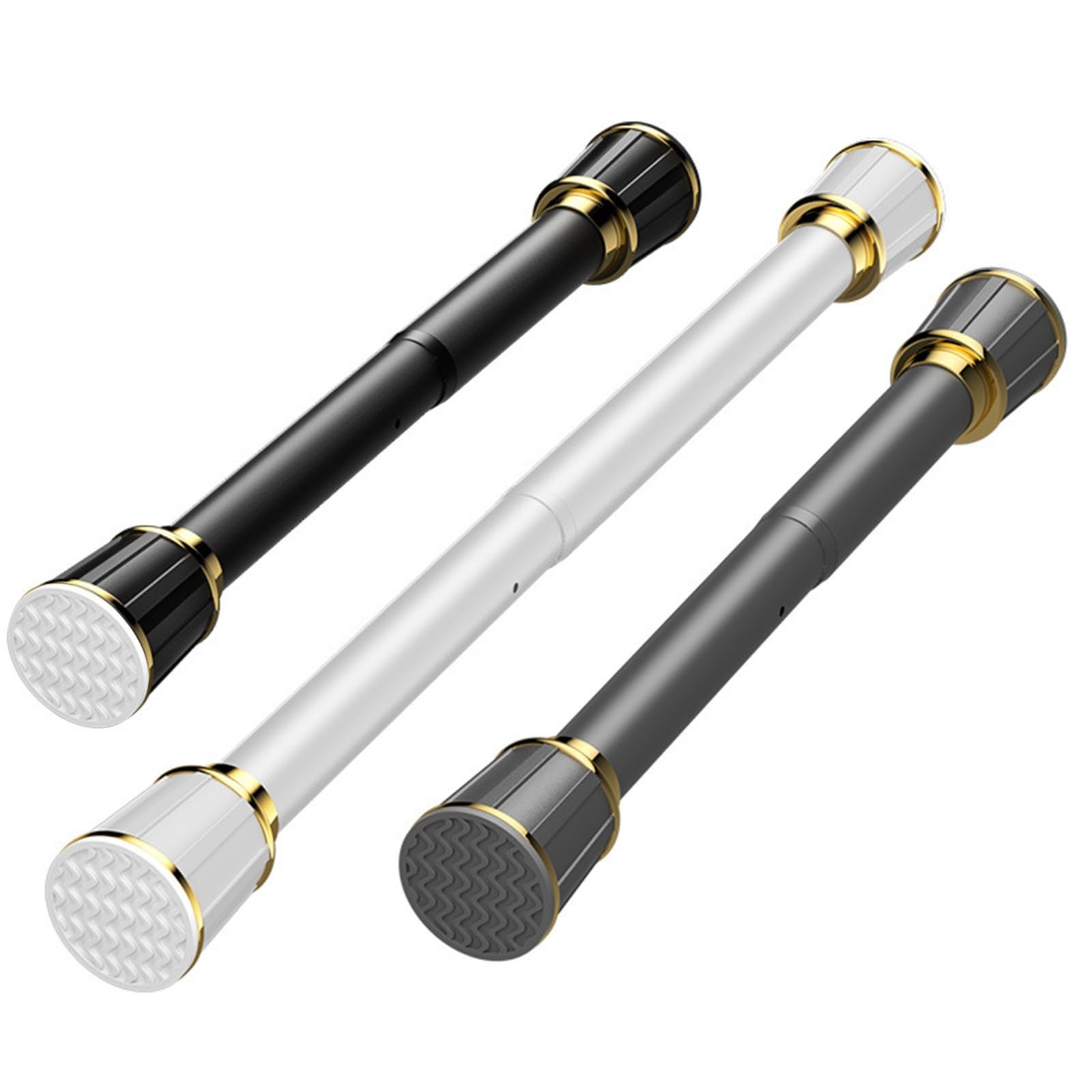 Tringle à rideau de douche extensible 410-500 cm noire sans perçage