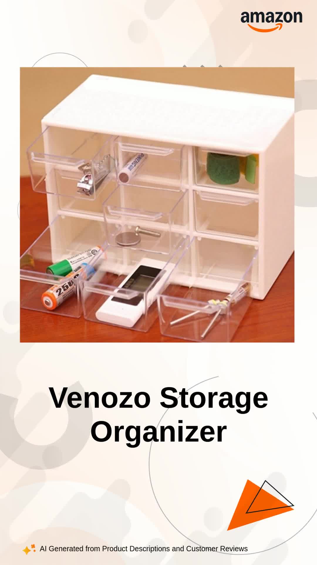 Venozo 9 Grid Mini Plastic Acrylic Multipurpose Drawer Storage Box