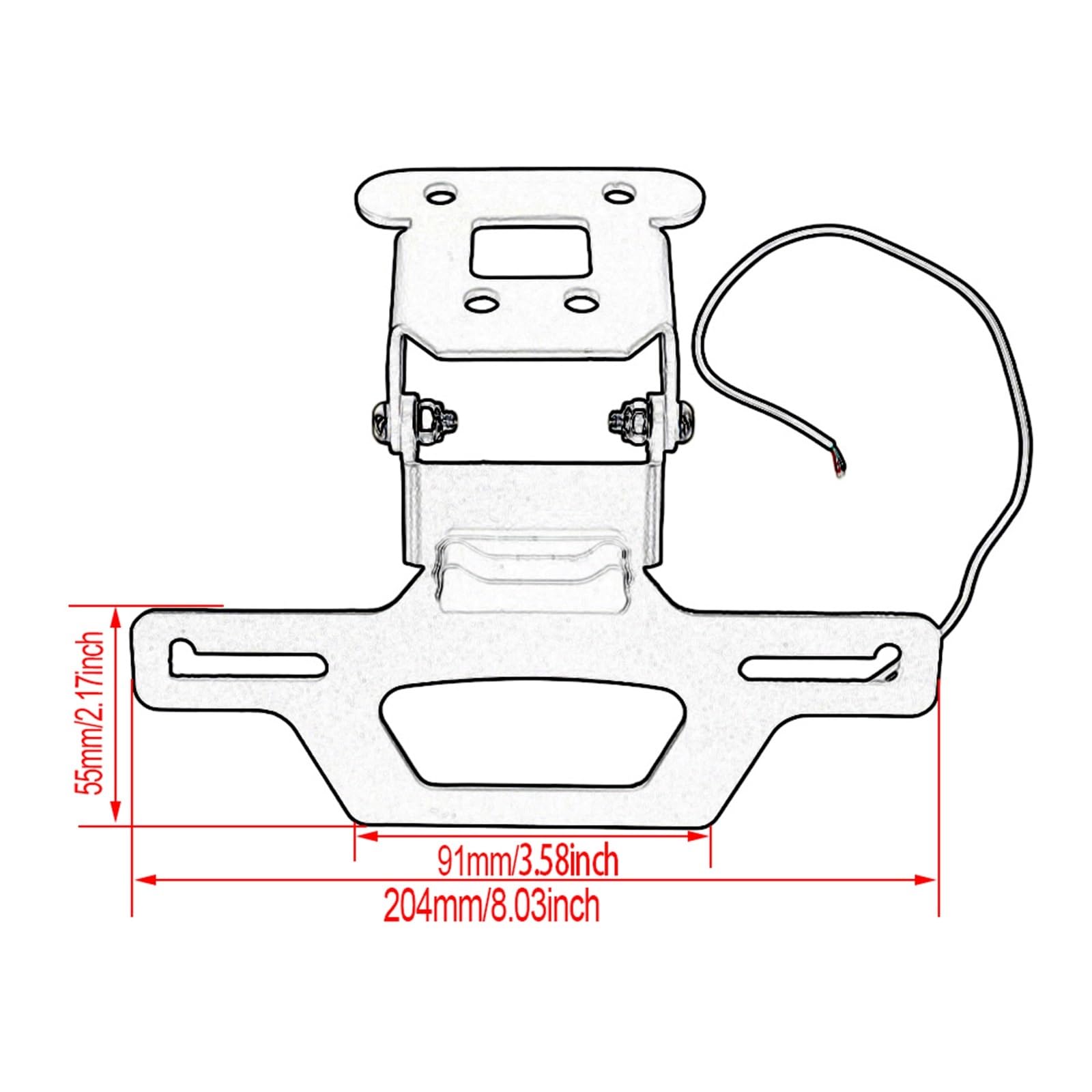 Portatarga Moto Per NINJA 250 400 Z250 Z300 Z400 2018-2014, Supporto Per Parafango Posteriore