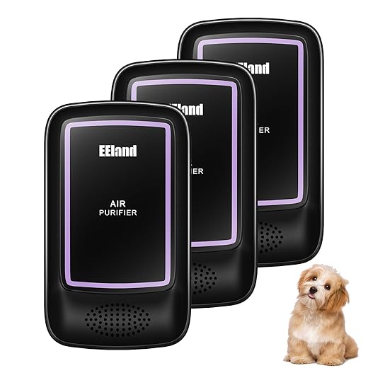 Air Ionizers for Home (3 Pack) – Plug in Air Purifier for Home & Cat Litter Deodorizer, Filterless Ion Generator Removes Pet, Smoke, Bathroom & Kitchen Odors, Compact Deodorizer for Bedroom