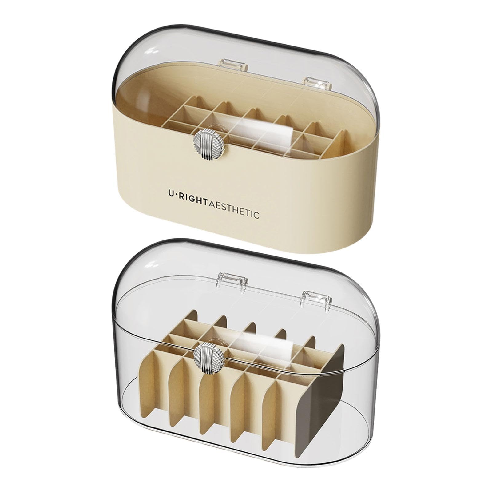 CALANDIS™ Lipstick Organizer Storage Case Multiuse Makeup Storage Organizer Countertop Beige | Storage Boxes | Home Organization | Household Supplies & Cleaning 1