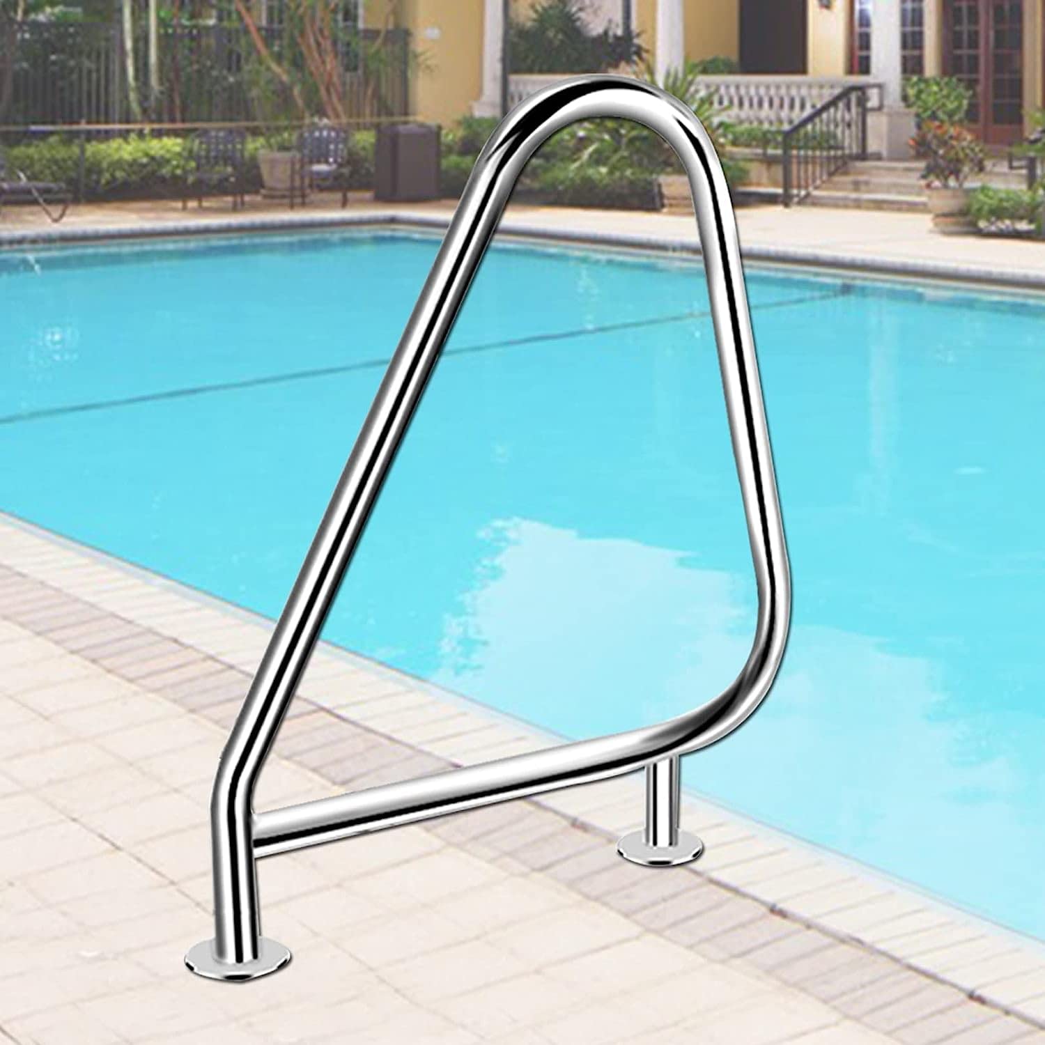 Rampe de piscine pour piscine creusée à fixation solide pour enfants et seniors