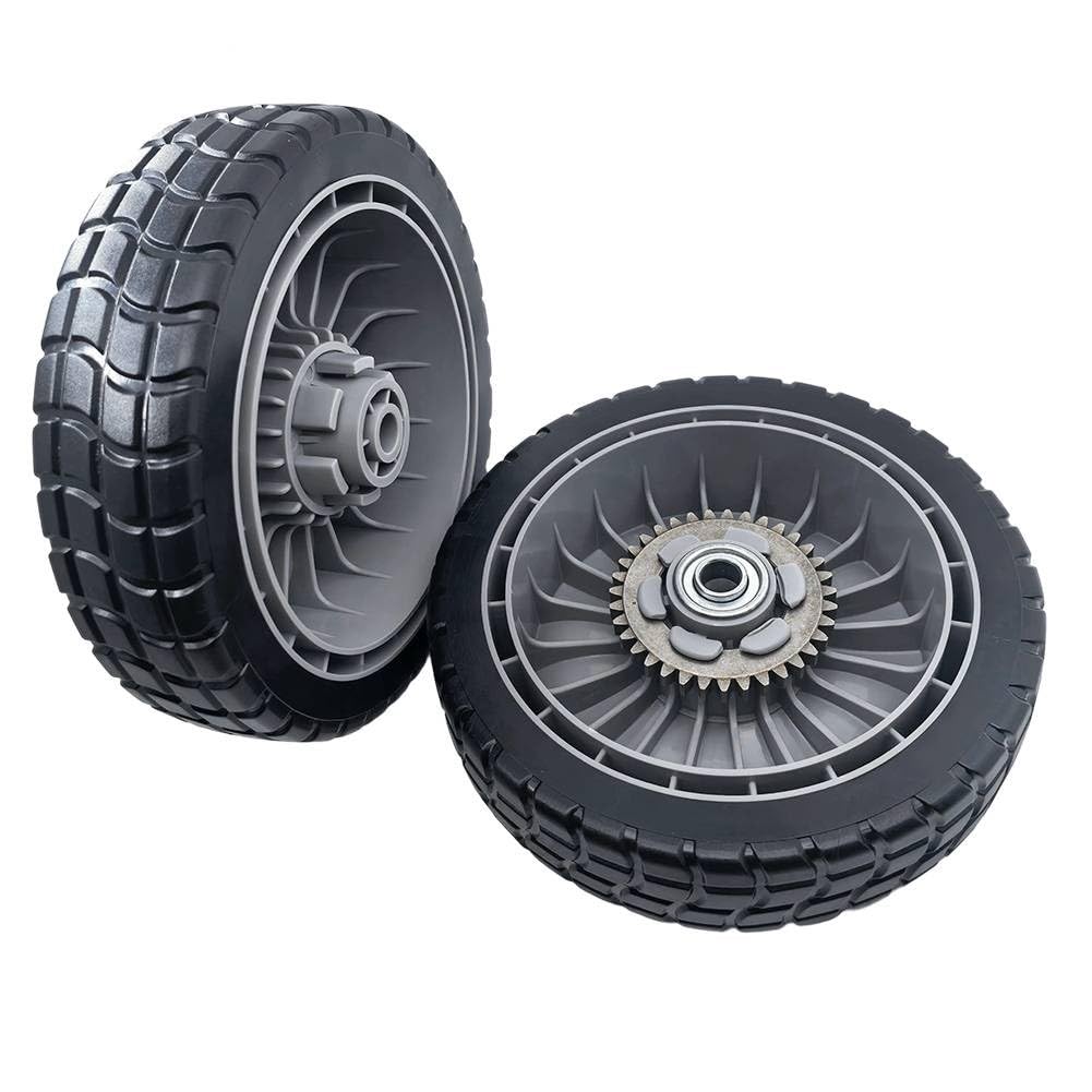 Ruedas para cortacésped HRR216 HRS216 HRT216, neumáticos delanteros y traseros de 8 x 2 pulgadas con kit de engranajes de transmisión de 12 dientes, para piezas de repuesto 44710-VL0-L02ZB, 4