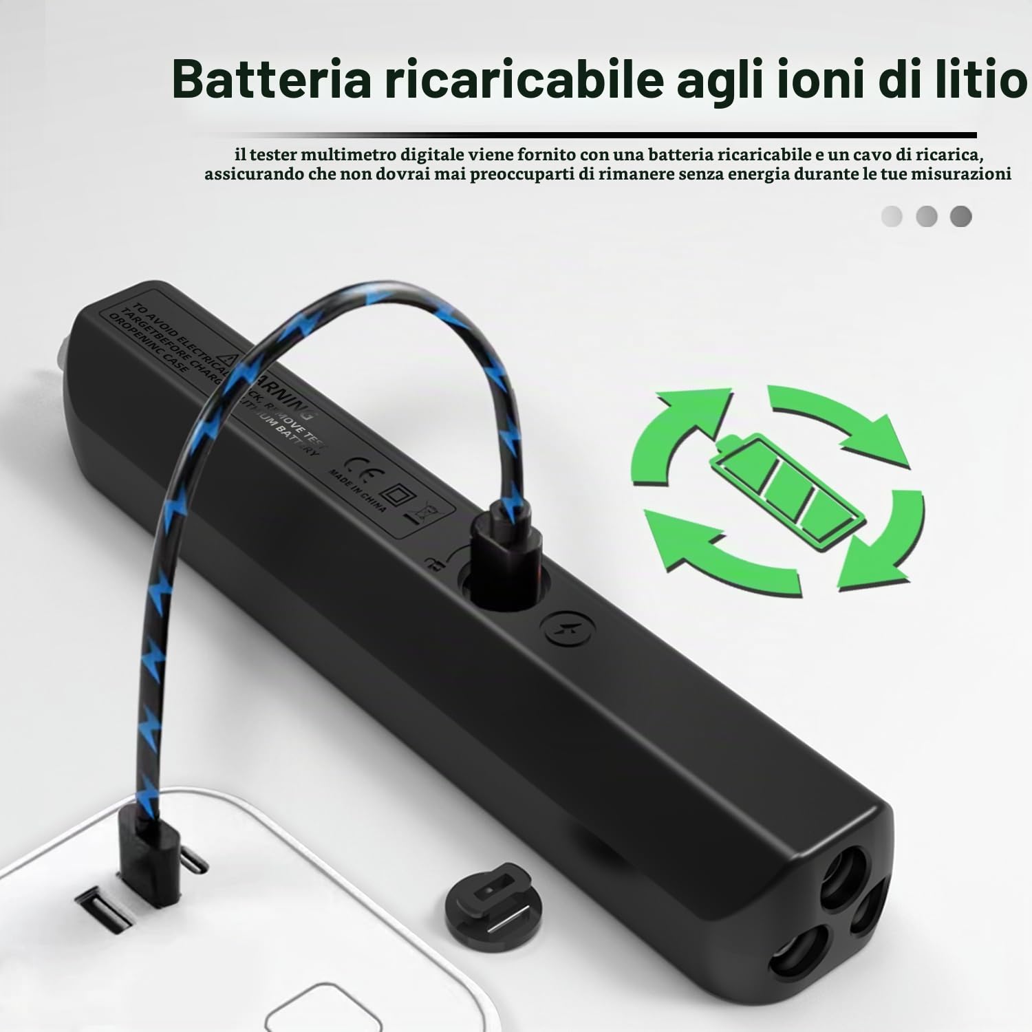 BSIDE S6 Tester e Rilevatori di Tensione Multimetro Digitale Intelligente a Penna con Triplo Display VFD Tester Corrente Elettrica Capacimetro Tester Ricaricabile di Continuità Ohm Hz Cavi elettrici