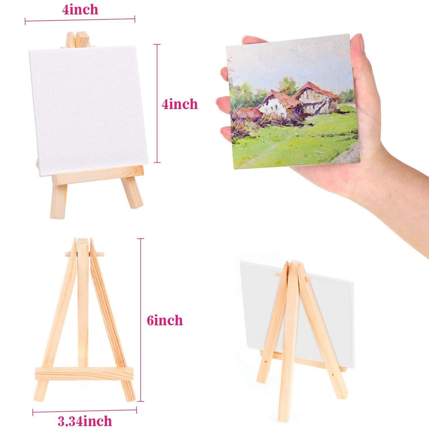 Amazon.co.jp: Gkikirty イーゼル付き20枚ミニキャンバス製図板、絵画