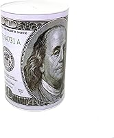 Vista 6 de Banco de Monedas $100 Dollar Bill Hucha 8.5 "de altura de ahorro de dinero moneda Benjamin Franklin Nota lata Tarro de billetes
