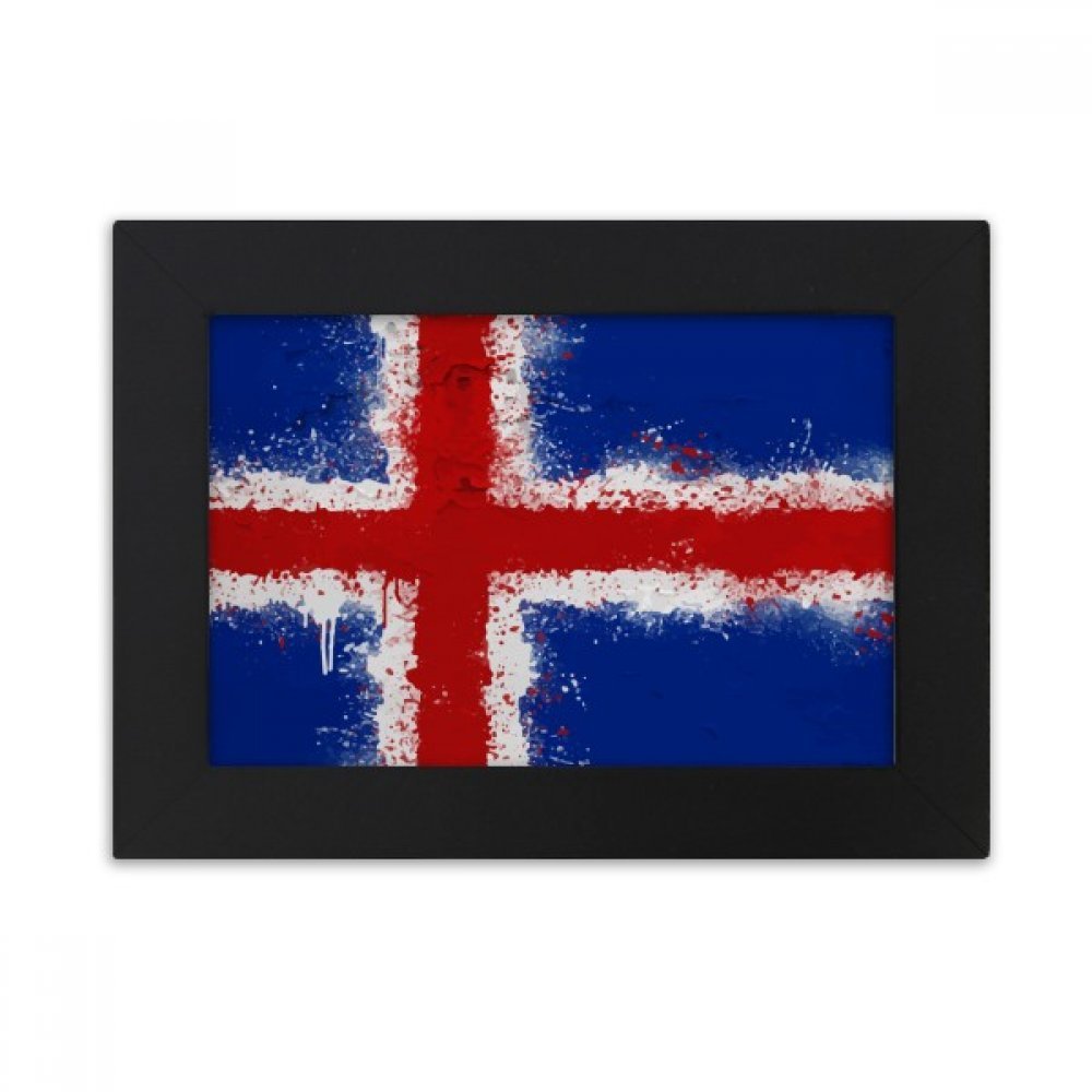 Cadre photo noir de bureau Islande motif abstrait multicolore pour image 10.2 x 15.2 cm