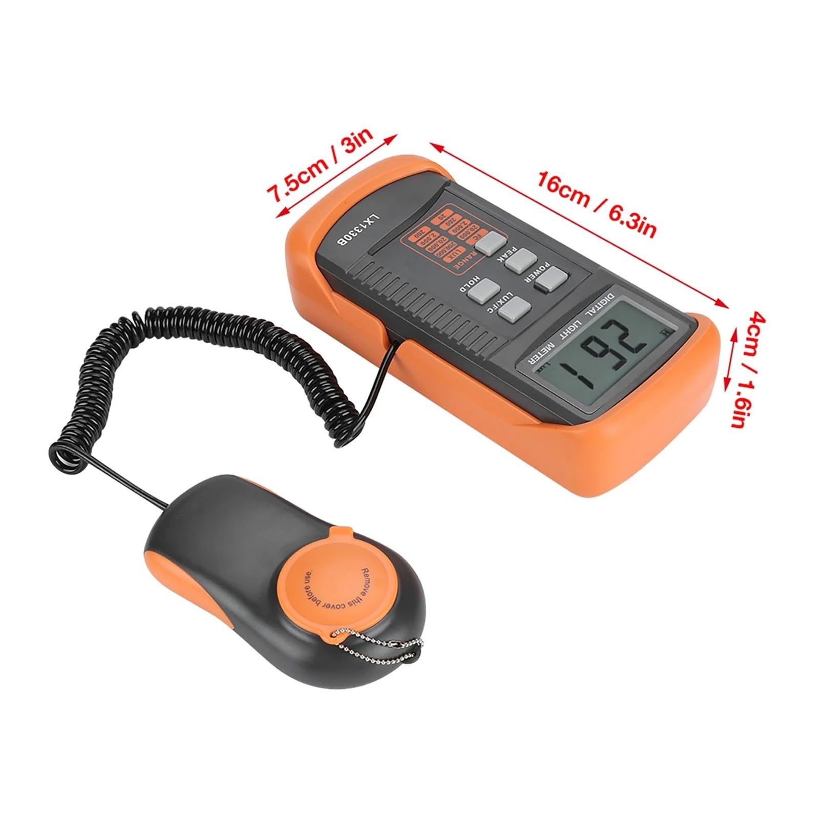 Espectrofotómetro, LX1330B Luxómetro Digital Pantalla LCD Medidor De Luz 0-200,000 Lux Iluminómetro Prueba