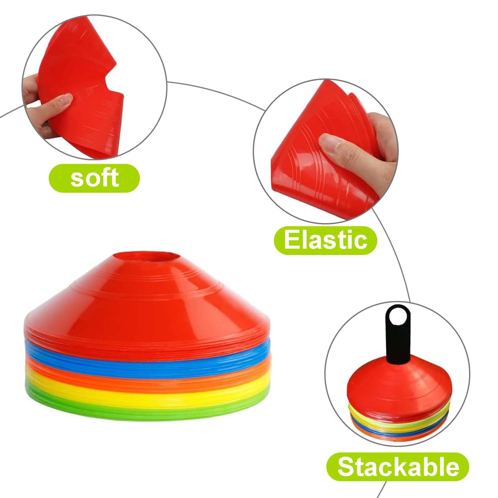 20 Coni Da Allenamento Colorati - Per Calcio, Sport, Agility Cani E Segnalazione - Foto 8