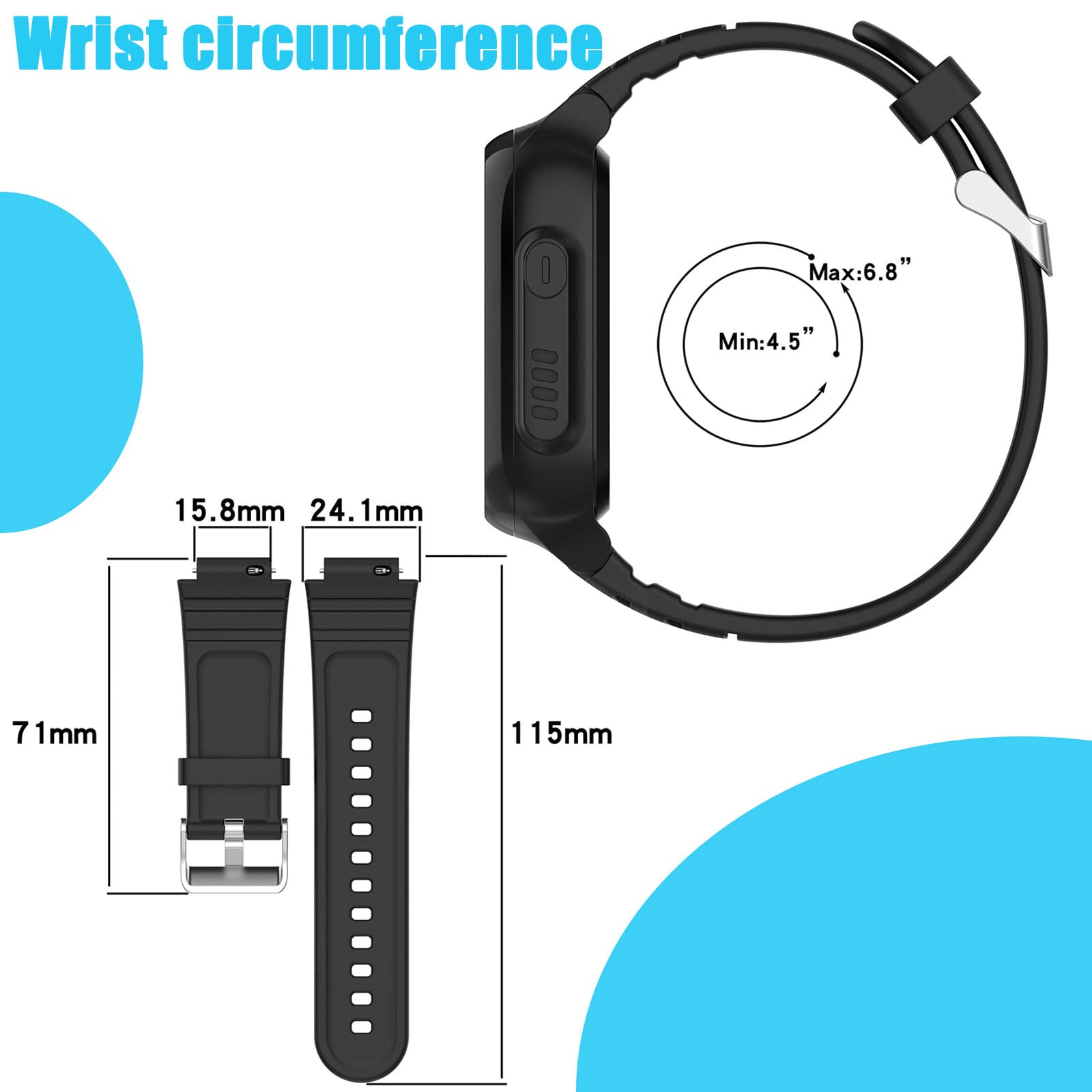 Bracelet silicone compatible avec Xplora X5 play/Xplora X5, Bracelet de montre d'échange rapide pour enfants pour Xplora X5 Play/Xplora X5