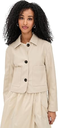[BLANKNYC] Womens Cloud Dancer Faux Leather Jacket