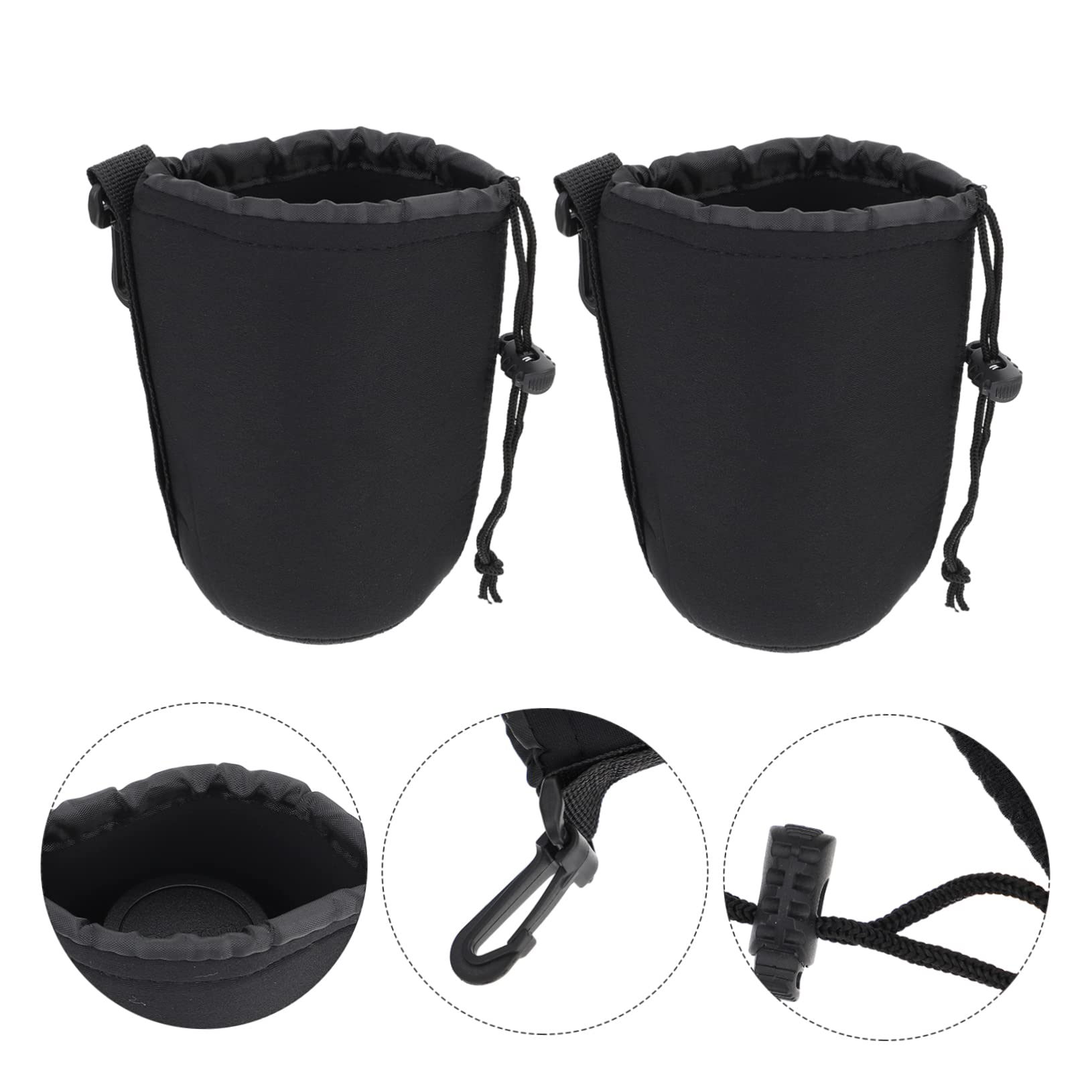 Gadpiparty Torba na obiektyw aparatu Wish Lens Pouch etui na obiektyw aparatu fotograficznego Wide Machine obiektyw aparatu torba do przechowywania obiektywu aparatu akcesoria czarna, czarny