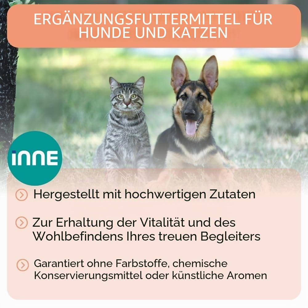 NUTRIVET - INNE - Huile de Saumon - Ergänzungsfuttermittel - Hunde & Katzen - Lachsöl - Reich an Omegas 3 und 6 - Pumpflasche 1L