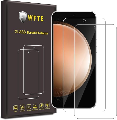 WFTE [2-Pack] Screen Protector for Samsung Galaxy S23 FE/Samsung A54 5G,Anti-Scratch,High Transparency,Anti-fingerprint,Bubble-Free,Dust-Free Premium Screen Protector Tempered Glass For Samsung S23 FE