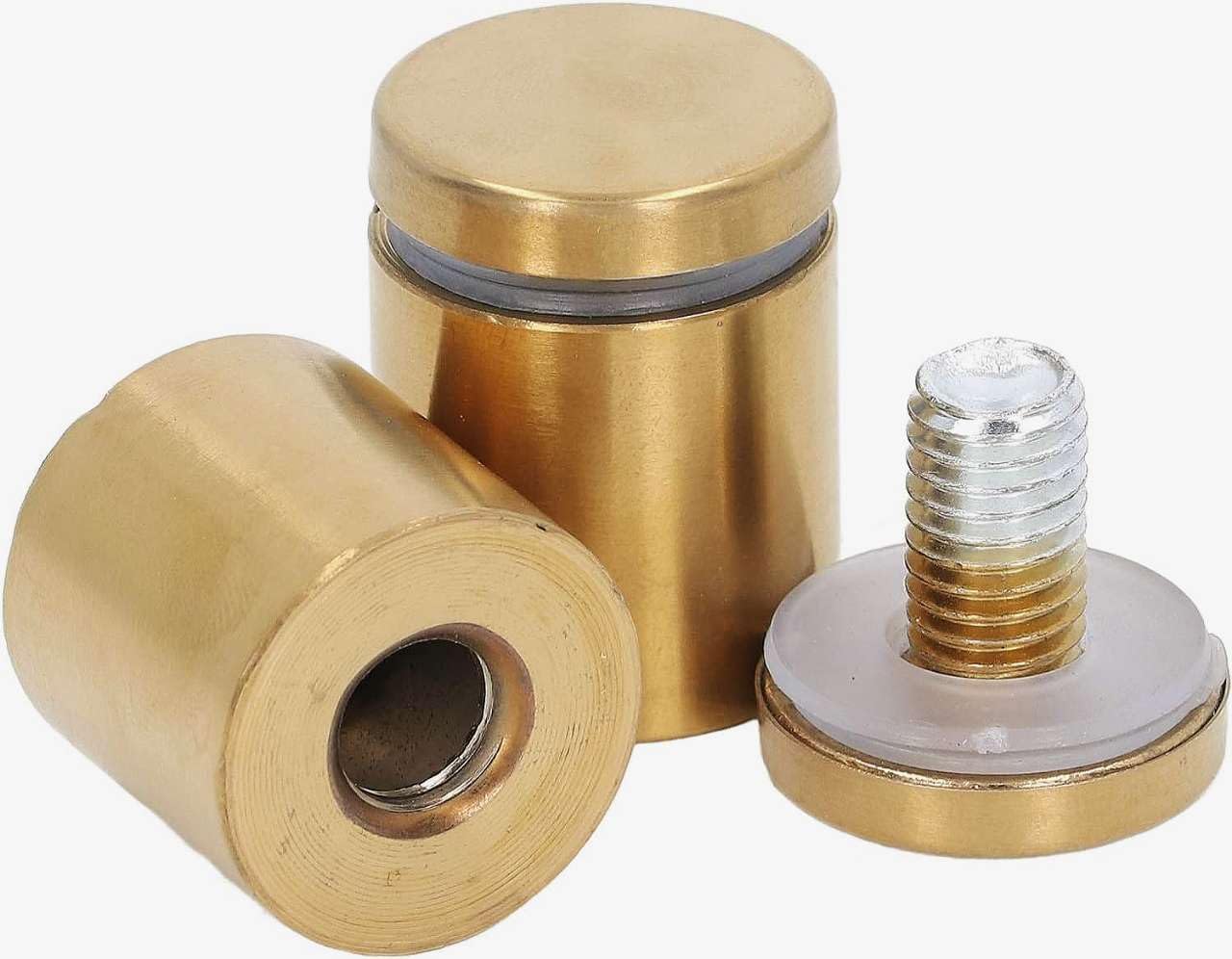 BORDSTRACT Standoff Screws, Gold Standoff Screws for Acrylic Stainless Steel Wall Mount Advertising Holder Nails, Advertise Fixing Pin