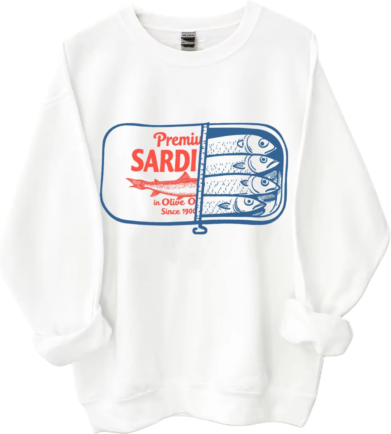 Sardine Sweatshirt & Hoodie, Funny Vintage Graphic Sardine Tinned Fish Shirts Women Man