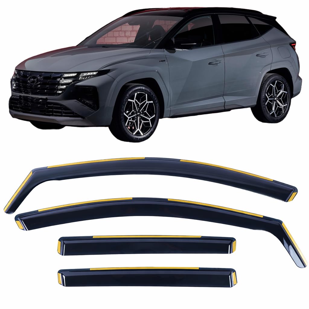 Set di 4 deflettori d'aria tipo IN-CHANNEL compatibili con HYUNDAI TUCSON 2021 2022 2023 2024 2025 Deflettori laterali in acrilico Hyundai Tucson