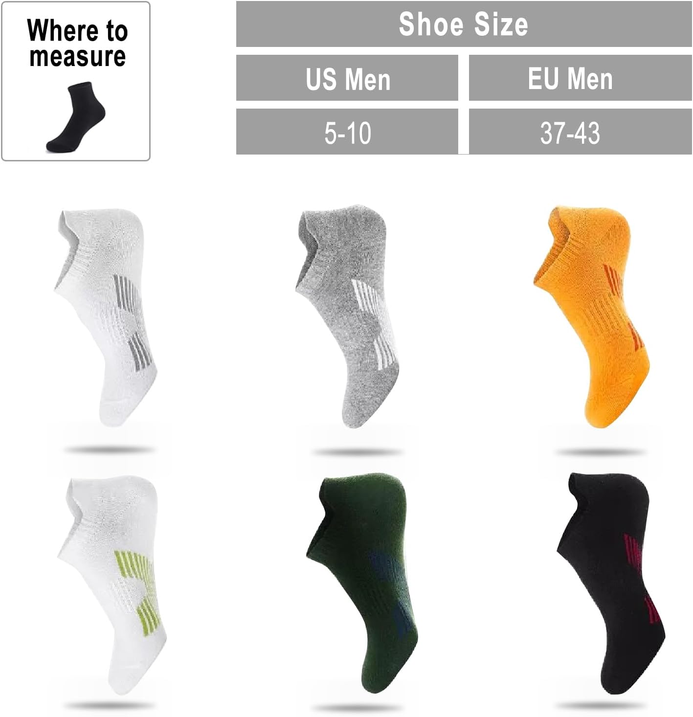 BAYKUORA Calf 100% Cotton Socks for Men,Mid Casual Ankle Socks for Mens,Athletic Towel Sock with Cushion,4 Pairs