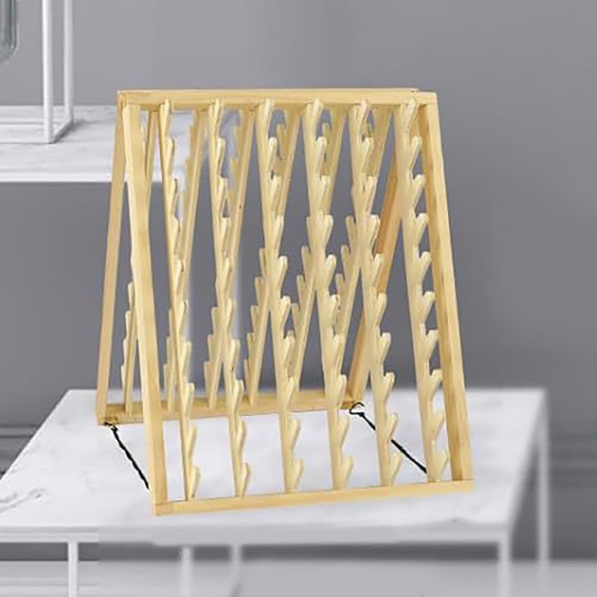UKCOCO Support Mural et Porte-fils à Quilter pour Extensions de Cheveux en Bois Organisateur de Fournitures de Couture Rack de Coiffure Multifonctionnel Design pour Salon de Coiffure