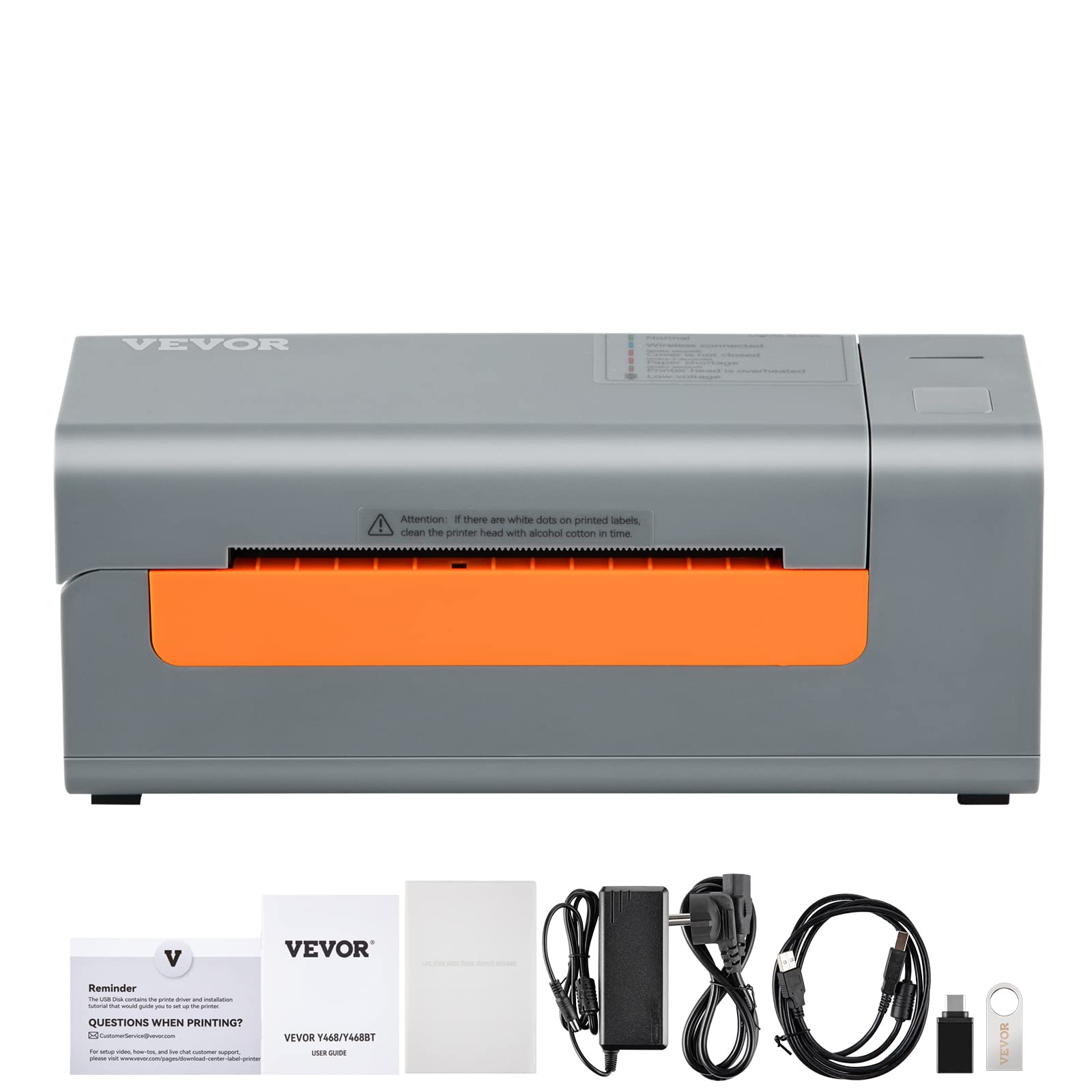VEVOR Imprimante d'Étiquettes Thermique Direct 4x6 Code à Barres USB Haute Vitesse 150 mm/s 203 dpi pour Colis Expédition Compatible avec Amazon/Ebay/Etsy/UPS Prise en Charge Windows/MacOS/Linux Gris