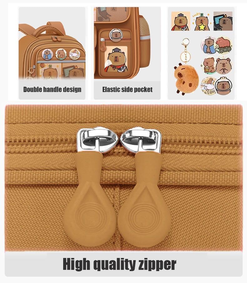 Miniatura 4 de Linda mochila Capybara con funda elegante y más pines, bolsa de dibujos animados para laptop, utilidad de viaje, divertida bolsa casual para salir