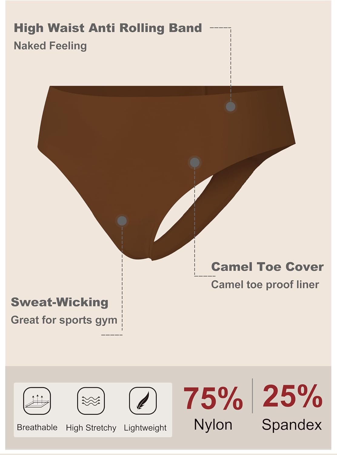 OVRUNS Camel Toe Underwear Thong for Women 3 Pack Cameltoe Proof Concealer Thongs No Show Panties Seamless Workout Underwear - Image 4