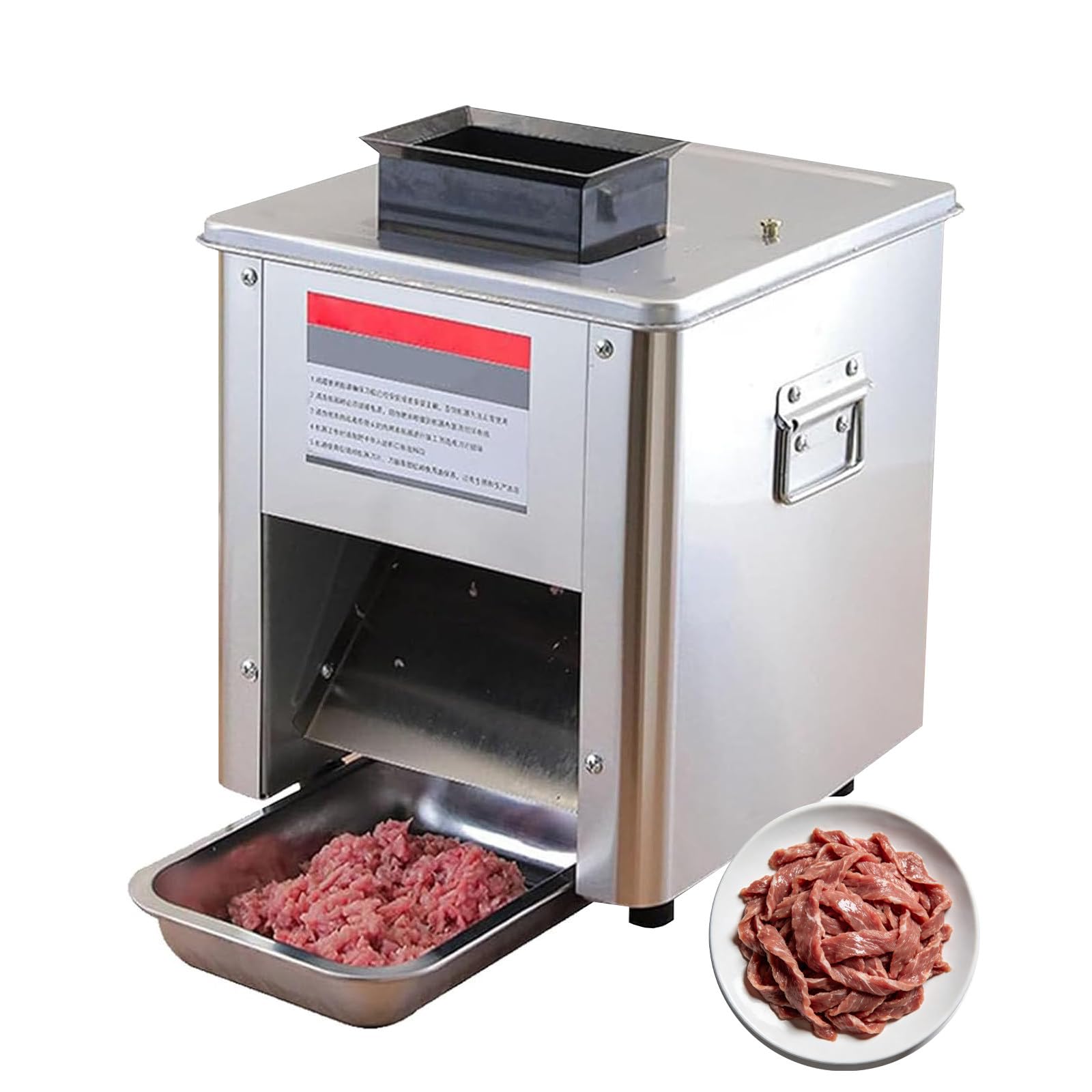 Affettatrice Rapida Affettatrice Elettrica da Casa 950w Motore Rame Puro, Materiale Acciaio Inox, per Affettare, Tritare, Cubettare E Triturare Ingredienti BladeSpacing7mm