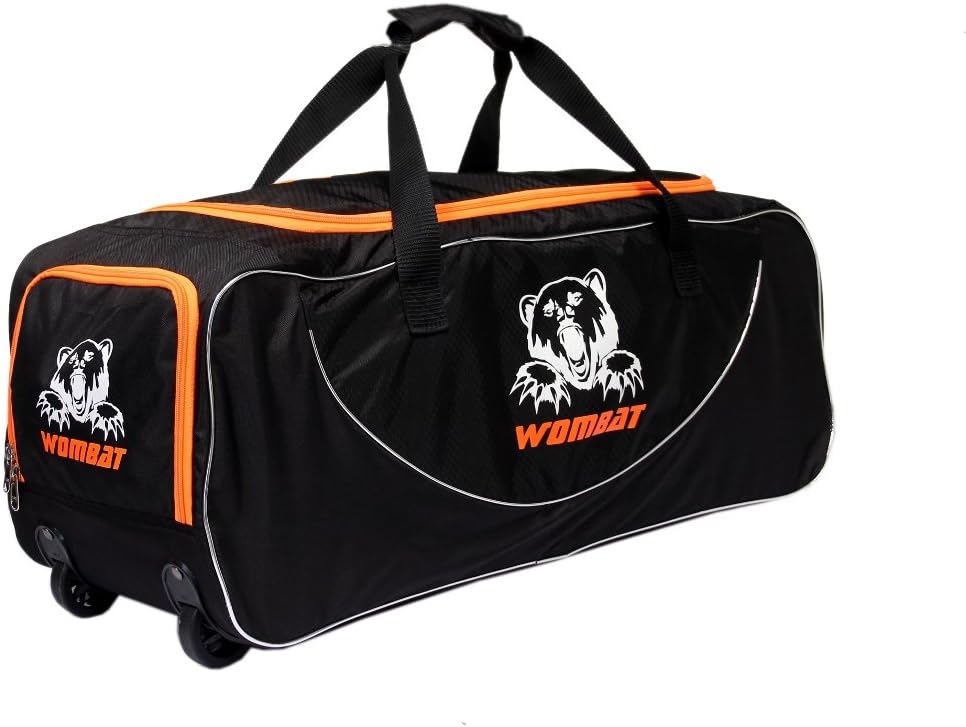 Wombat Cricket Polyester Kit Bag with Wheel Junior Wheelie Bag/Cricket Wheelie kit Bag (Cricket)