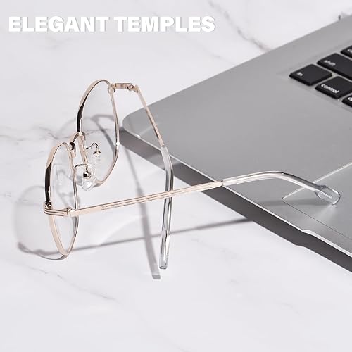 Miniatura 2 de OPTOFENDY Lentes de bloqueo de luz azul de metal para mujeres y hombres, anteojos cuadrados para computadora, antifatiga ocular y protección UV